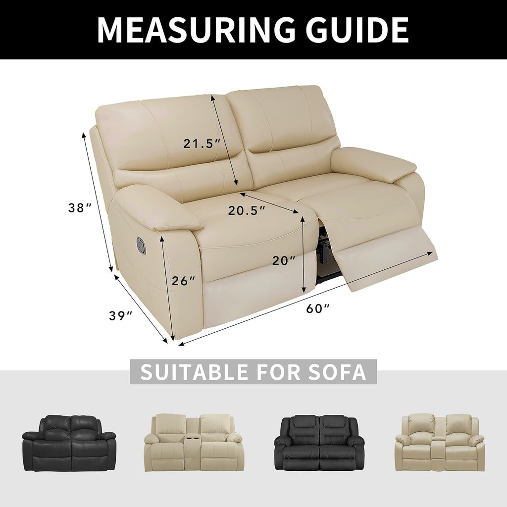 Easy-Going 100% Dual Waterproof Recliner Loveseat Cover, 6-Pieces Stretch Relining Sofa Cover with Pocket, Jacquard 2 Seat Sofa Slipcover Leakproof Washable (Loveseat, Brown)