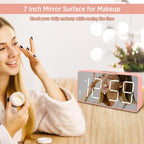 Peakeep Digital Alarm Clock for Bedroom Bedside, Large Display 5 Dimmers