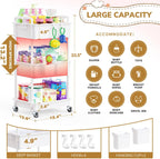 Diaper Cart with Lockable Wheels and Easy Assembly, 3 Tier White