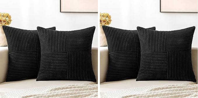 MIULEE Black Decorative Throw Pillow Covers 18x18 Inch by MIULEE