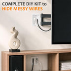 in-Wall Cable Management Kit with Recessed Outlet, 2 AC Outlets
