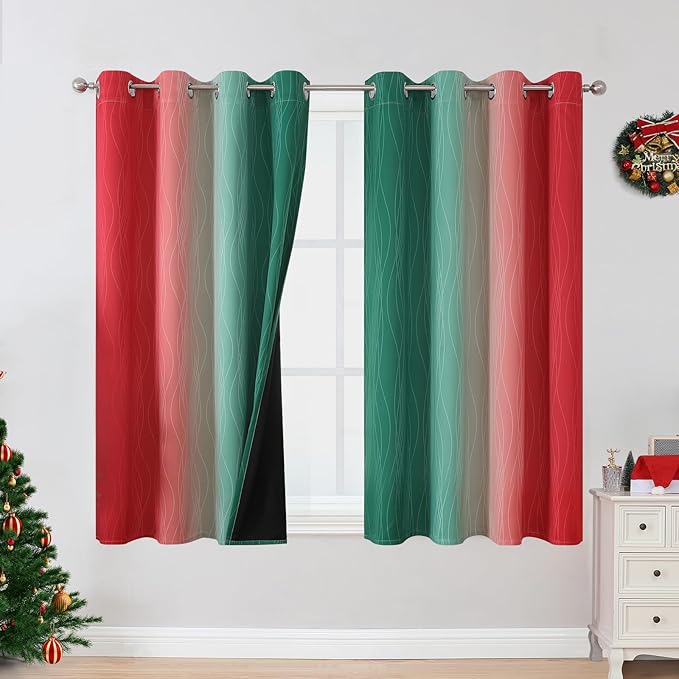 Estelar Textiler Red and Green Blackout Curtains by ESTELARTEXTILER