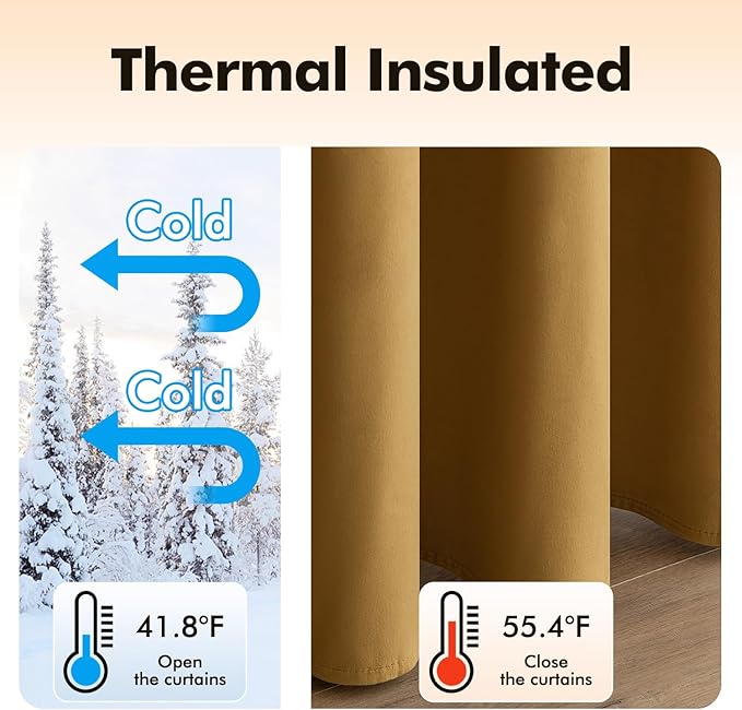 MIULEE Elegant Velvet Curtains Gold Grommet Curtains Fall Thermal Insulated - Image 5