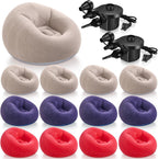 Realspring 6 Pcs Inflatable Bean Bag Chairs, Electric Air Pump, Coffee