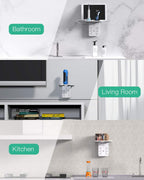 Wall Outlet Extender with Surge Protector, 6 AC Outlets, with Shelf