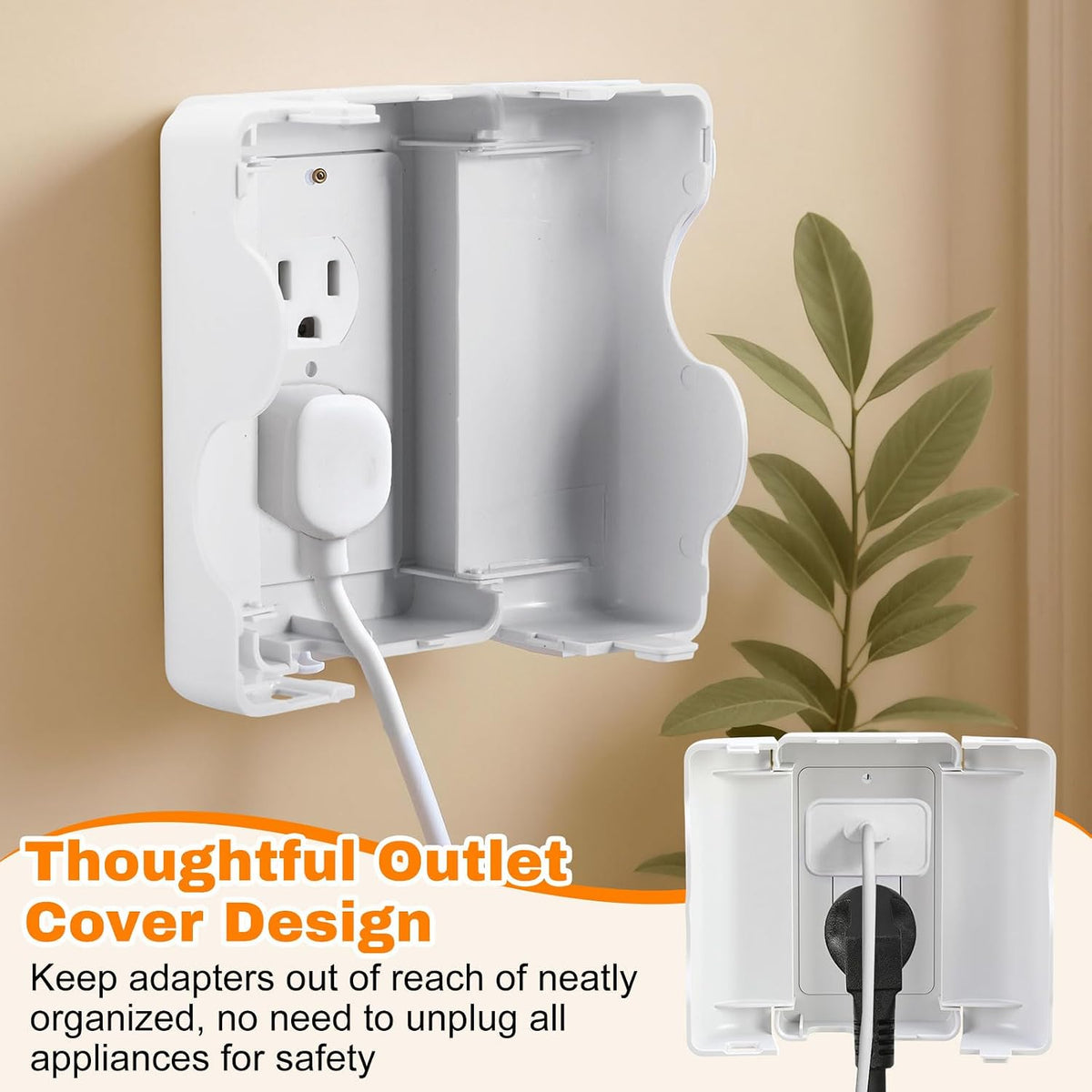 Tellegloww Safety Outlet Cover Box, 8 Pack