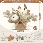 Timer - 2 Pack Fall Tabletop Maple Tree with 20LEDs Thanksgiving Decor
