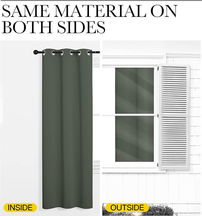 NICETOWN Living Room Curtains, Dark Mallard, 1 Pair, 70 x 84-inch, Home - Image 5