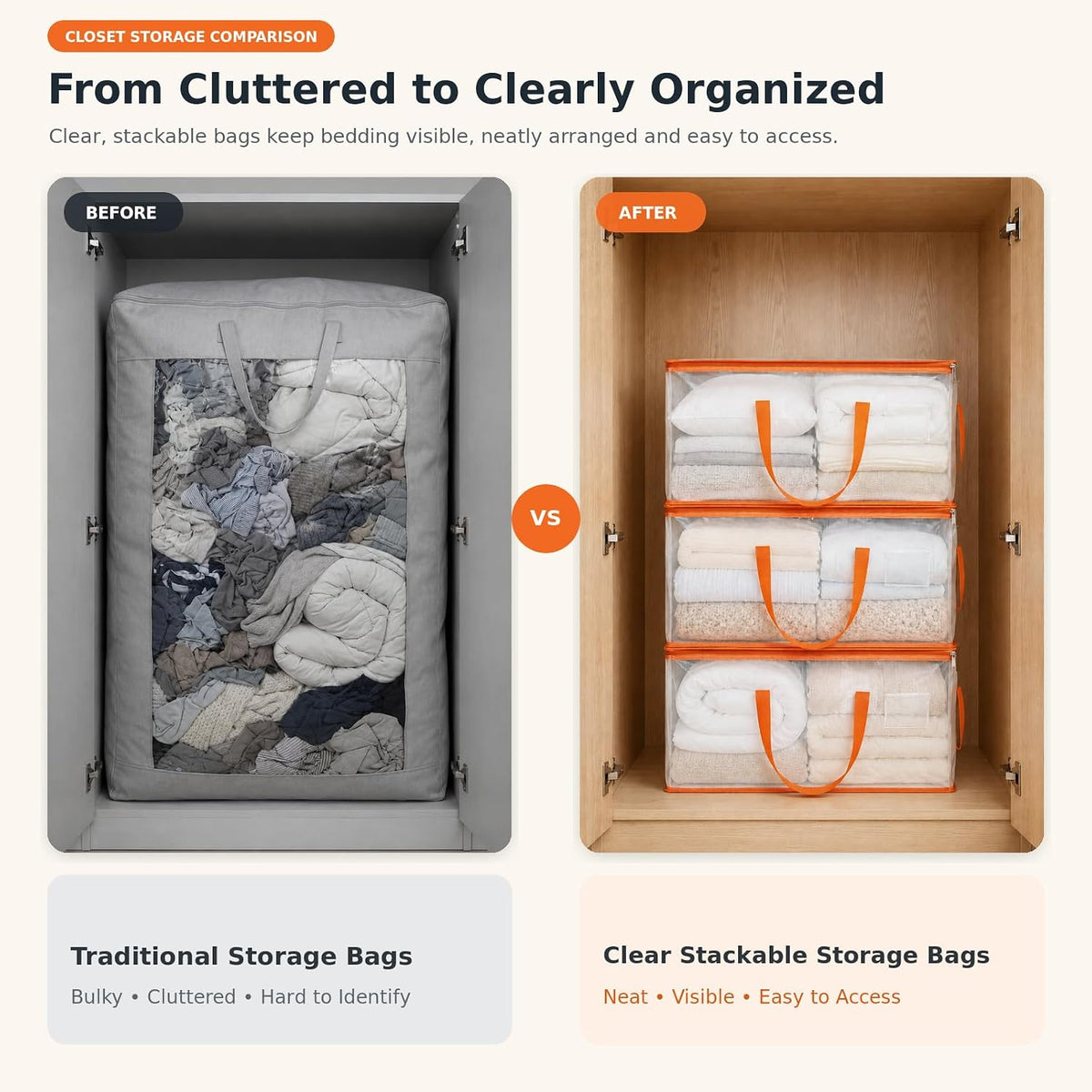 KYODOLED 10-Pack Clear Moving Bags Heavy Duty Extra Large, Storage Totes