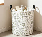 CLOCOR Laundry Basket,Collapsible Storage Baskets,Room Decor,Gift Basket（Green Animals