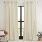 RYB HOME Beige Velvet Curtains 102 inches - Image 2