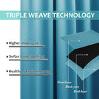 NICETOWN 100% Blackout Window Curtain Panels, Teal Blue, Cold and Full Light - Image 6