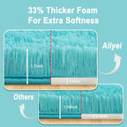 Soft Runner Rugs for Bedroom Hallways, 2x4 Teal Blue Fluffy Shag Throw Area Rug - Image 5
