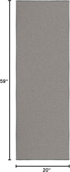 Ottomanson Door Mat Indoor Entryway Runner Rug – Non-Slip Durable Low-Pile Runner with Stain-Resistant Surface, 20" x 59", Gray