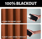 Yakamok Burnt Orange Linen Curtains 100% Blackout 90 Inches Long, Room - Image 2