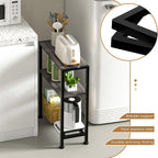 Narrow Side Table Set of 2, 2-Tier Small End Table,Slim Nightstand