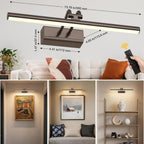 Picture Light for Wall, RF Remote, USB Charging Brown
