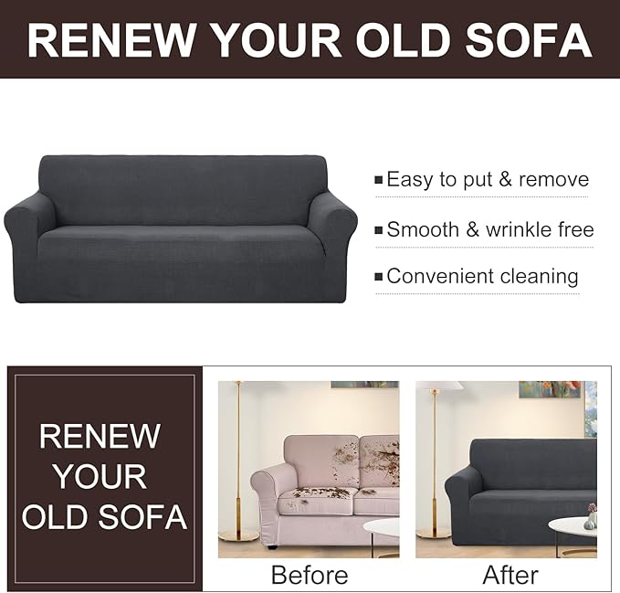 U-NICE HOME Oversized Stretch Loveseat Couch Cover Sofa Covers Washable Sofa - Image 5