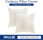 MIULEE Pack of 2 Corduroy Decorative Throw Pillow Covers 20x20 Inch Soft Boho - Image 6