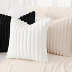 decorUhome Summer Cozy Faux Fur Throw Pillow Covers 26x26 Set of 2 Decorative - Image 4