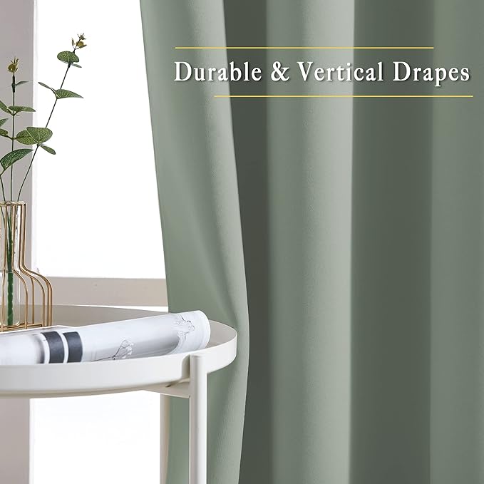 NICETOWN Sage Green Blackout Curtains & Drapes - Image 5