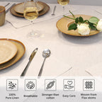 100% Linen Tablecloth for Rectangle Table with 4PCS Linen Napkins