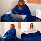 JIAHANNHA Classic Blue Throw Blanket Fleece Blanket Throw Size, Super Soft Cozy - Image 2