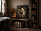 Halloween Bathroom Wall Art, Ghost Reading Picture, Funny Spooky Decor