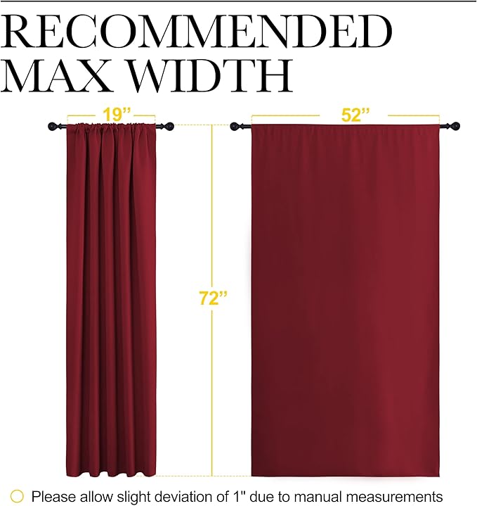 NICETOWN Christmas Burgundy Blackout Curtains and Drapes - Image 7