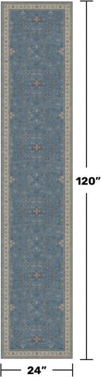 Hazo Haus Non Slip 10ft Long Hallway Runner Rug Blue - Image 2
