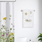 Moukeren 3 Pcs Floral Hand Towels Boho Wildflowers Cotton Bath Towel Set