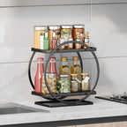 Bathroom Counter Organizer, 2-Tier Black Perfume Organizer Dresser