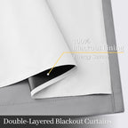 Yakamok 100% Blackout Curtain Panels 63 inches Cold and Light Blocking Drapes - Image 3