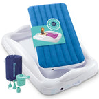 Hiccapop Inflatable Toddler Bed with Safety Bumpers, Kids Travel Bed, Blue