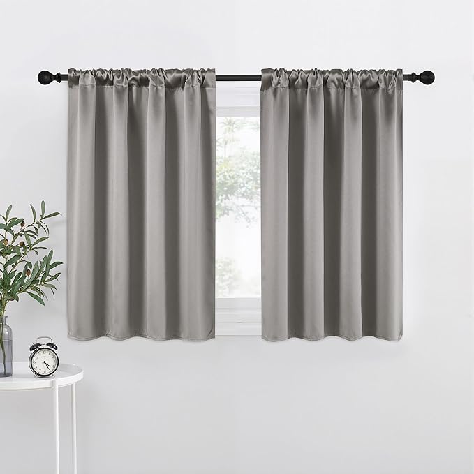 NICETOWN Room Darkening Cafe Satin Curtains by NICETOWN