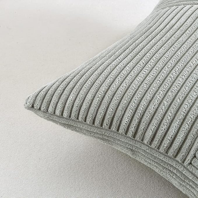 Fancy Homi 2 Packs Grey Long Lumbar Decorative Throw Pillow Covers 12x24 Inch - Image 5
