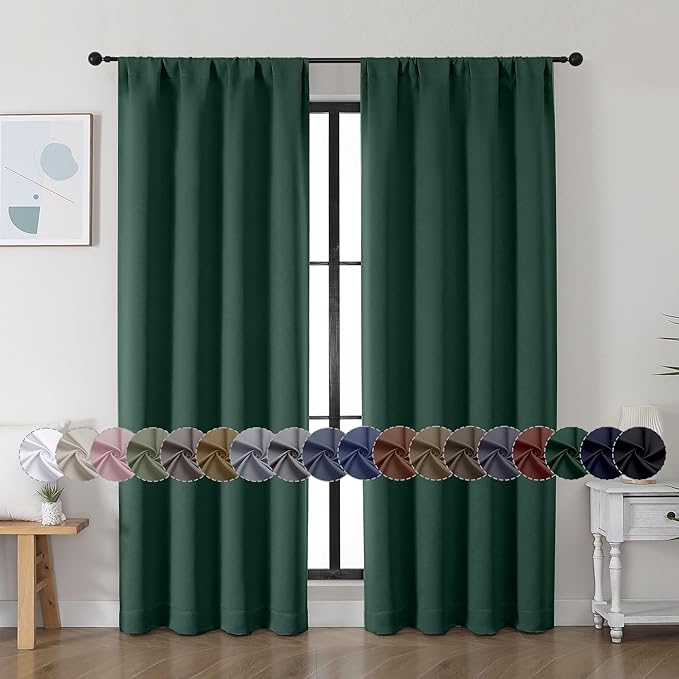 Simplebrand Ava Ever Green Blackout Curtains by Simplebrand