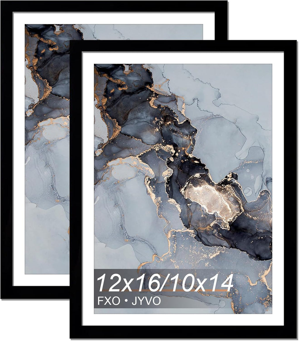 2 Pcs 12 x 16 Frame Black Display Diamond Art Painting 30x40cm, 10x14 Mat