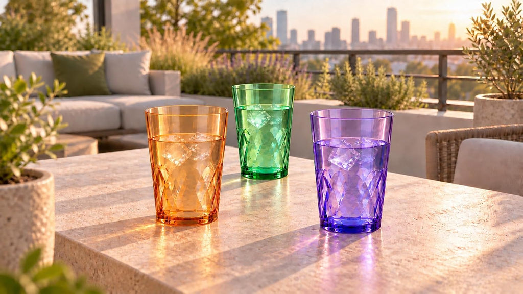 SCANDINOVIA - 19oz Unbreakable Premium Drinking Glasses Set of 6 - Super Grade Acrylic Plastic - Perfect for Gifts - Dishwasher Safe - Stackable - Drinkware Cups Reusable Water Tumbler
