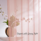 NICETOWN Light Pink Sheer Curtains 96 inches Long, Grommet Voile Sheer Textured - Image 3