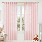 LAMIT 72 inch Pink Linen Curtains by LAMIT
