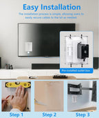 in-Wall TV Cable Management Kit, Dual Outlet Cord Hider for Wall Mounted TV with Data Jacks