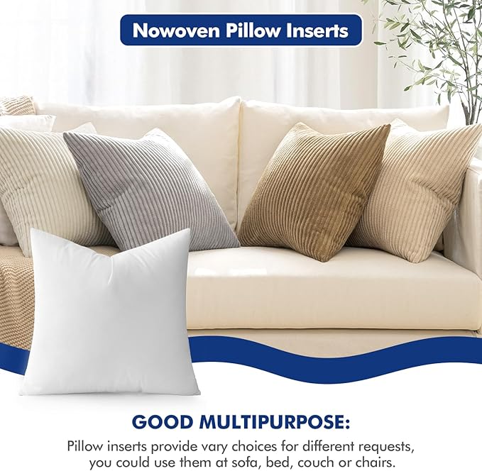 MIULEE Pillow Insert 28x28 Inch, Decorative Square Throw Pillow Inserts - Image 4