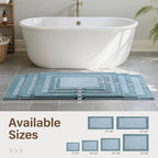 48x32 Large Bathroom Rugs Washable Non Slip, Dusty Blue Bath Mat - Image 6