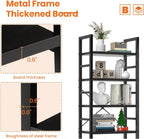 Sweetcrispy 5 Tier Bookshelf, Bookcase Shelf Storage Organizer, Black