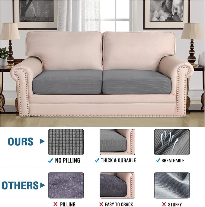 H.VERSAILTEX Super Stretch Individual Seat Sofa Covers Couch Cushion Covers - Image 2