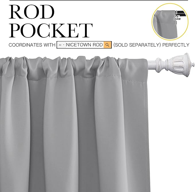 NICETOWN Short Room Darkening Curtains - Image 3