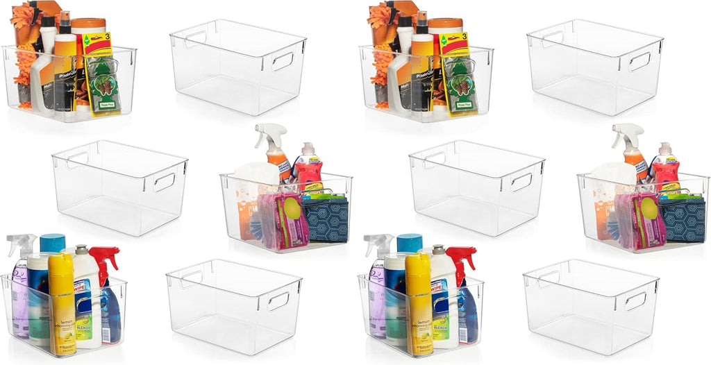 ClearSpace Clear Plastic Storage Bins – Pantry Organizers & Storage Containers, Cabinet Organizer - Home Organization Must Haves for Kitchen, Laundry Room, Office, Closet, Garage & Freezer