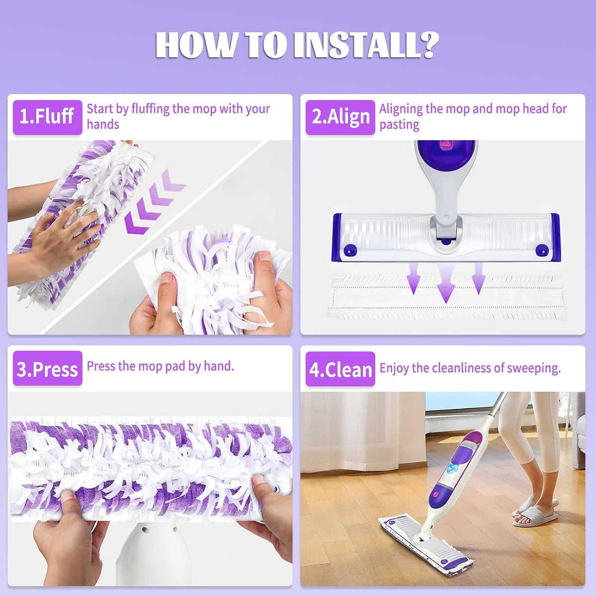 25 Pack Disposable Mop Replacement for Swiffer Power Mop Refills