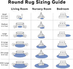 OLANLY Navy Blue Round Rugs for Bedroom - Image 6